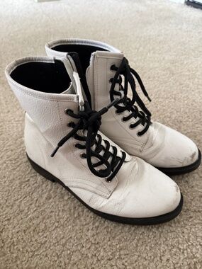 White Combat Boot